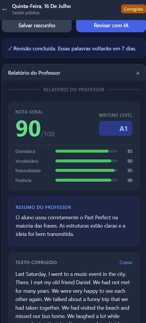 Relatório da escrita com correções e explicações
